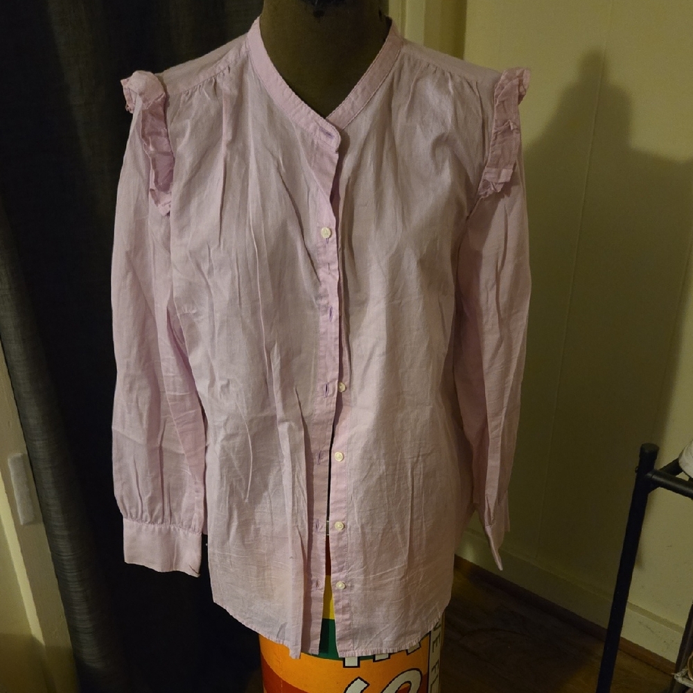 Old Navy Light Pink Ruffle Blouse